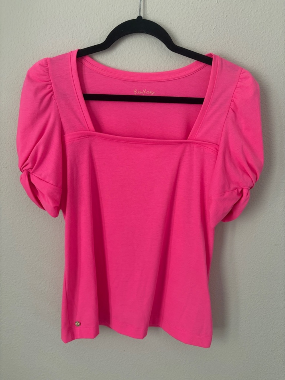 Lilly Pulitzer Size Small Square Neck Puff Sleeve Top